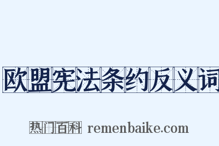 欧盟宪法条约反义词是什么意思的图片